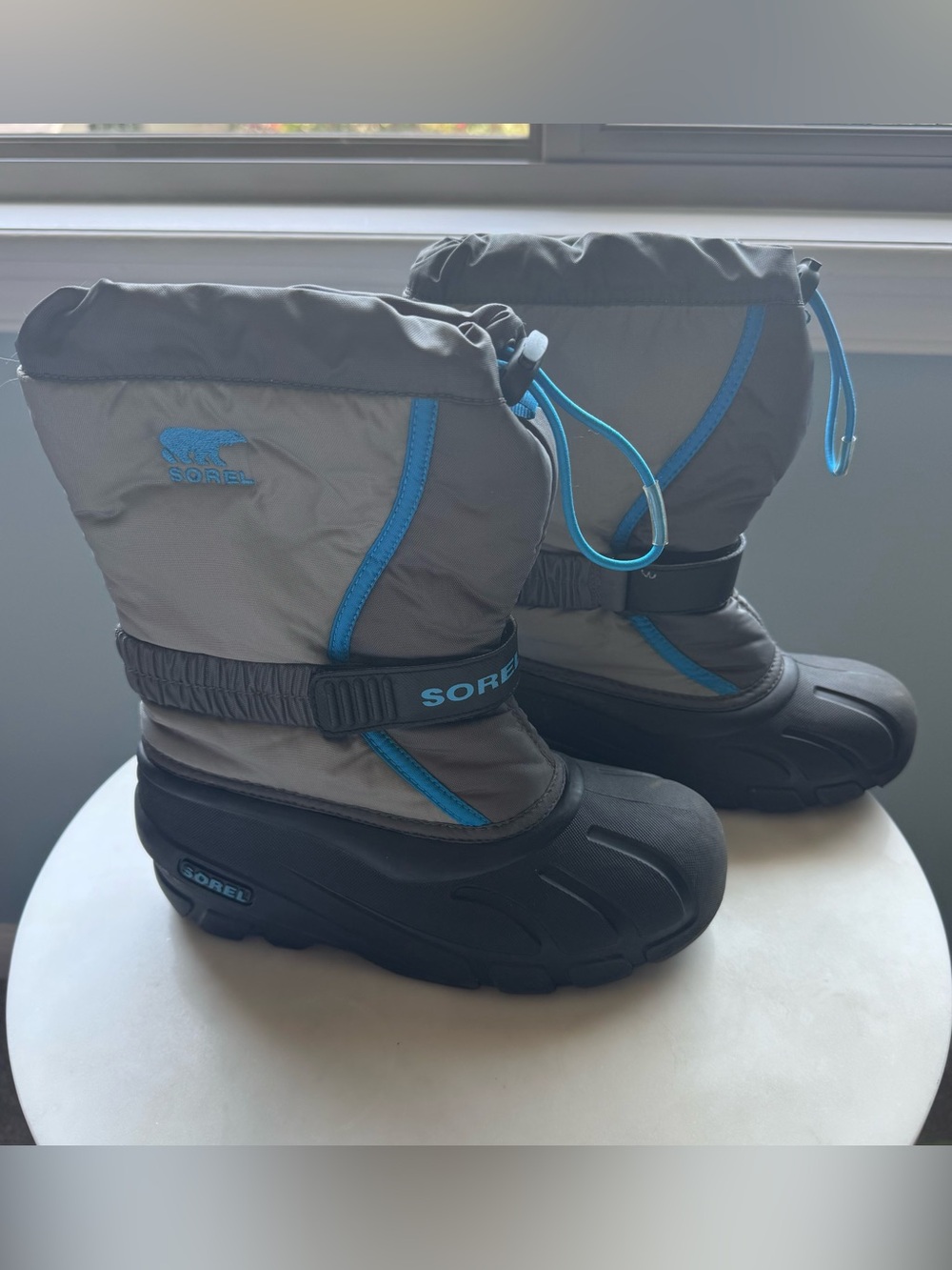 Sorel Kids' Grey and Blue Winter Snow Boots